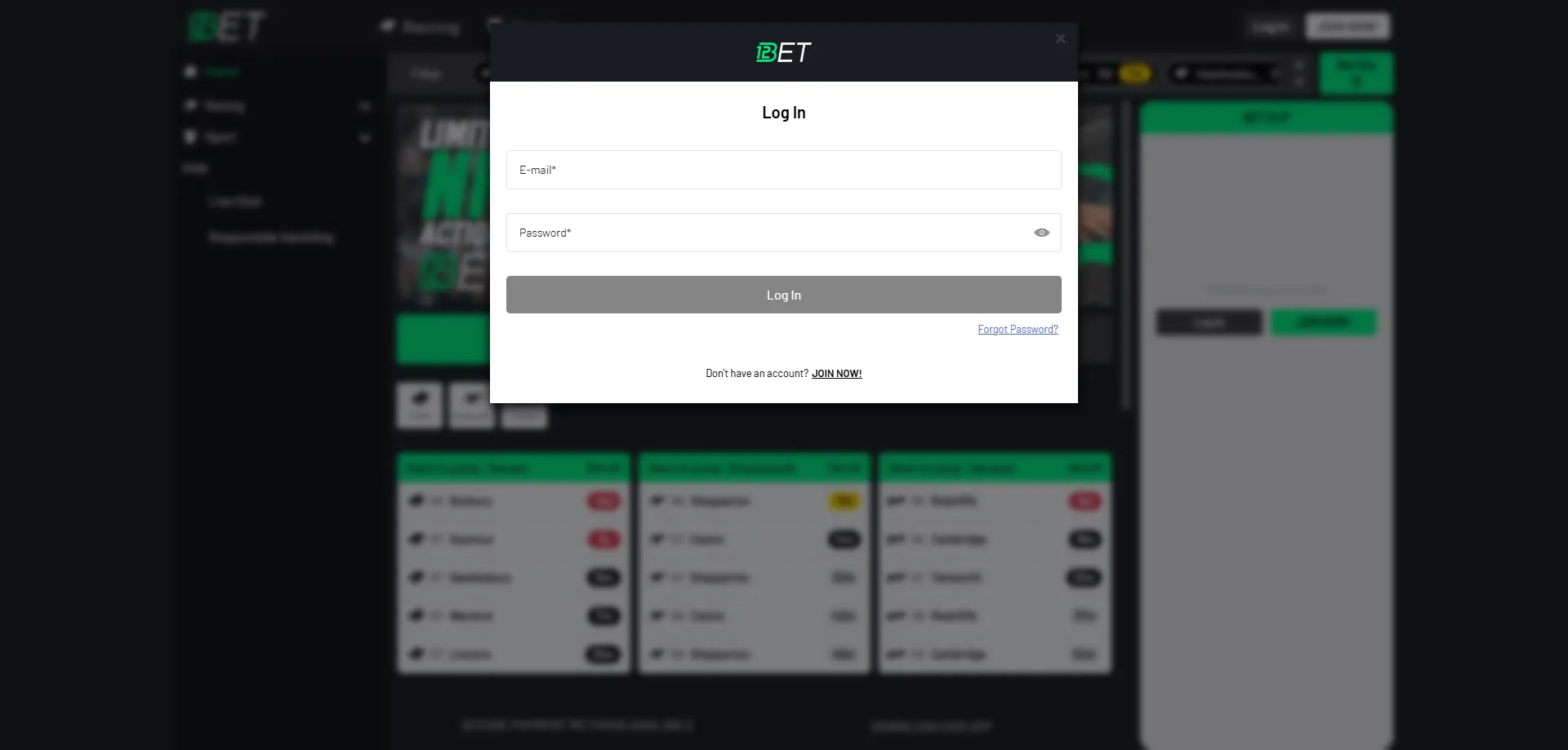 Tela de login do 123bet casino — acesse sua conta com segurança